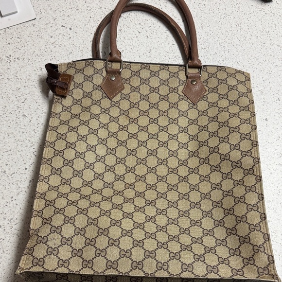 GG Brown Monogram Tote Bag - Picture 5 of 10